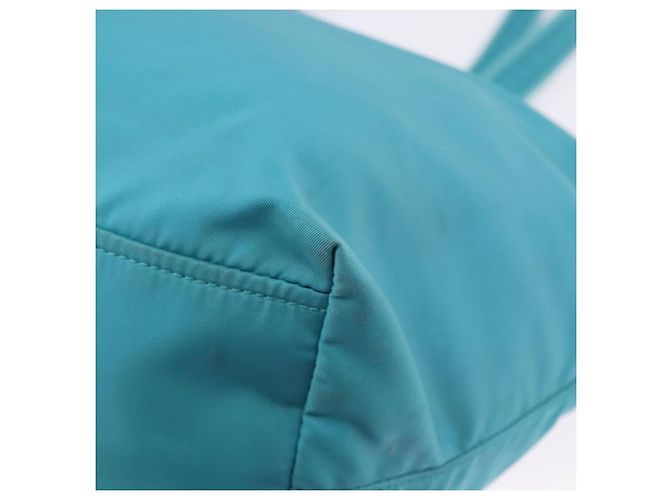 PRADA Tote Bag Nylon Turquoise Blue Gold - vista 16