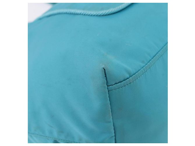 PRADA Tote Bag Nylon Turquoise Blue Gold - vista 9