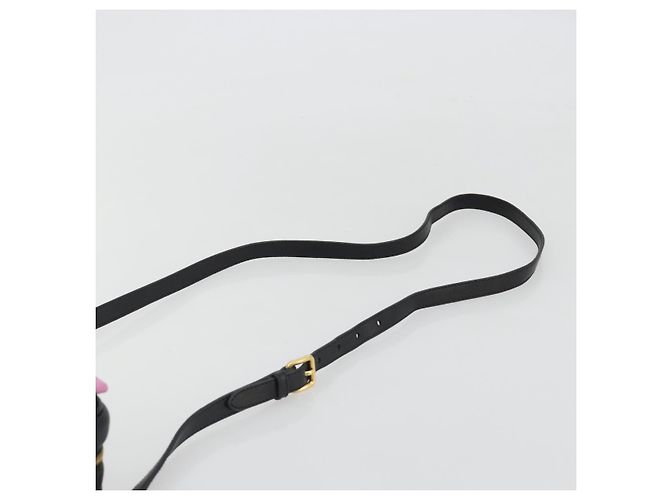 PRADA Ribbon Shoulder Bag Leather Black Pink - vista 14