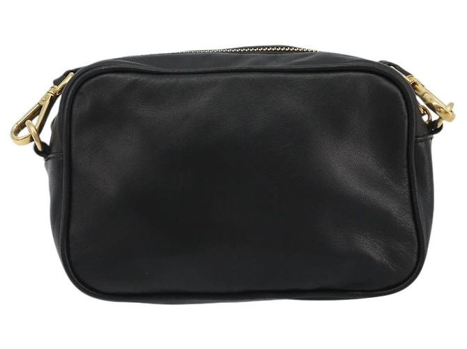 PRADA Ribbon Shoulder Bag Leather Black Pink - vista 2