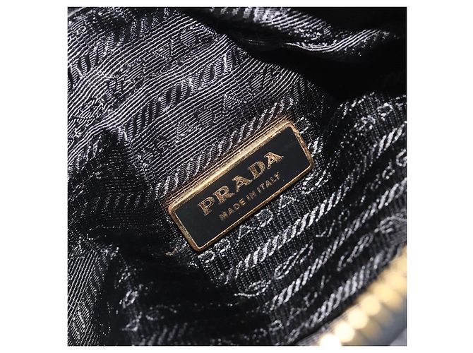 PRADA Ribbon Shoulder Bag Leather Black Pink - vista 20