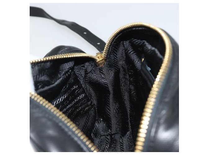 PRADA Ribbon Shoulder Bag Leather Black Pink - vista 21