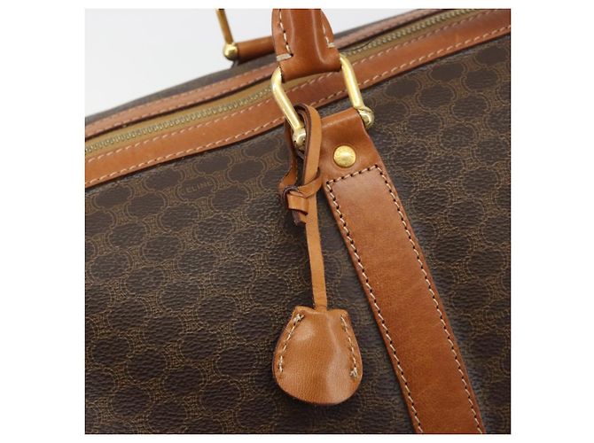 Céline CELINE Macadam Canvas Boston Bag PVC Leather Brown Gold - vista 20
