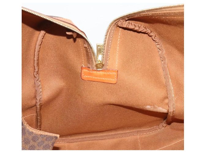 Céline CELINE Macadam Canvas Boston Bag PVC Leather Brown Gold - vista 21