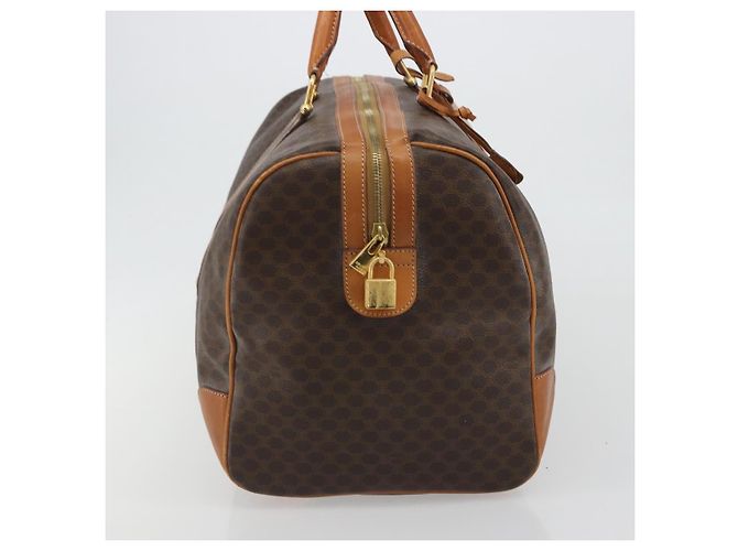 Céline CELINE Macadam Canvas Boston Bag PVC Leather Brown Gold - vista 4