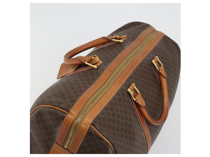 Céline CELINE Macadam Canvas Boston Bag PVC Leather Brown Gold - vista 6