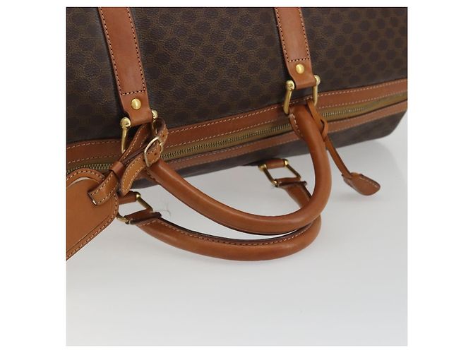 Céline CELINE Macadam Canvas Boston Bag PVC Leather Brown Gold - vista 7