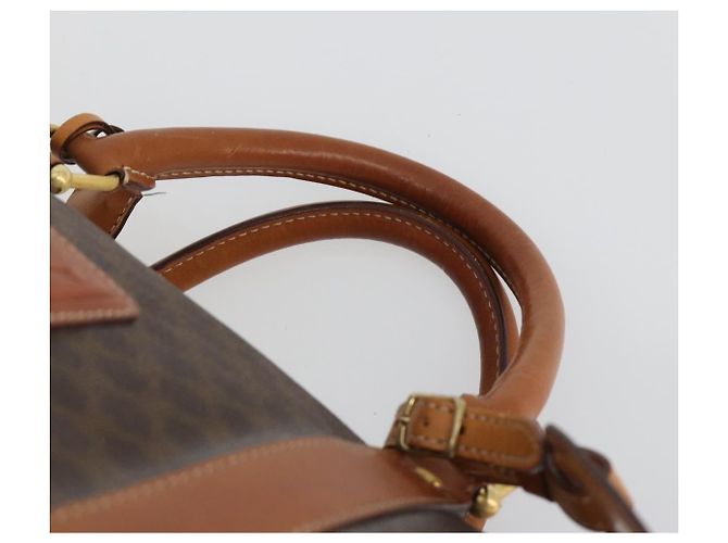 Céline CELINE Macadam Canvas Boston Bag PVC Leather Brown Gold - vista 8