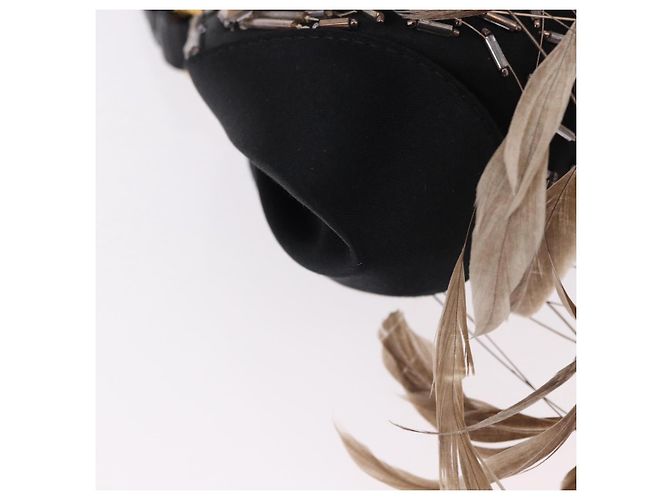 Bulgari BVLGARI Feather Hand Bag Satin Black Gold - vista 14