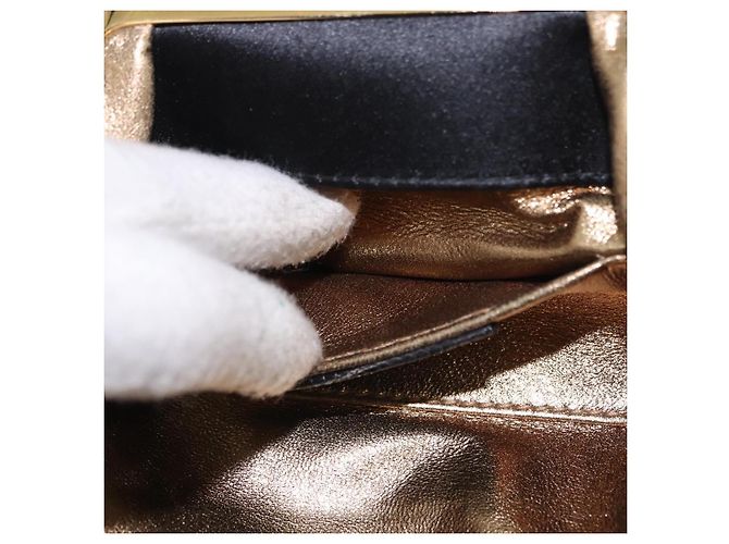 Bulgari BVLGARI Feather Hand Bag Satin Black Gold - vista 21