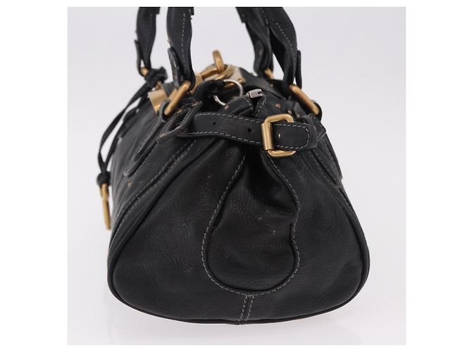 Chloé Chloe Paddington Hand Bag Leather Black Gold - vista 4