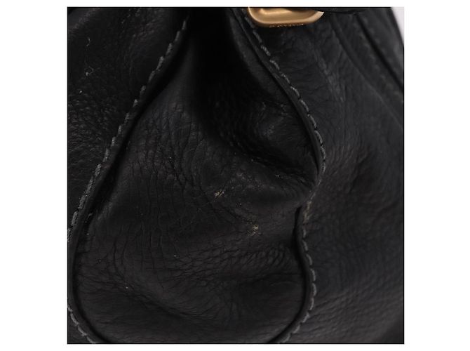 Chloé Chloe Paddington Hand Bag Leather Black Gold - vista 5