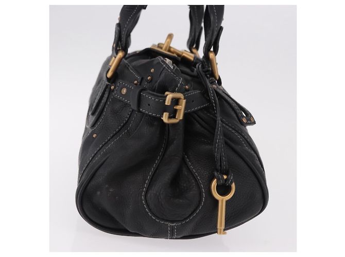 Chloé Chloe Paddington Hand Bag Leather Black Gold - vista 6
