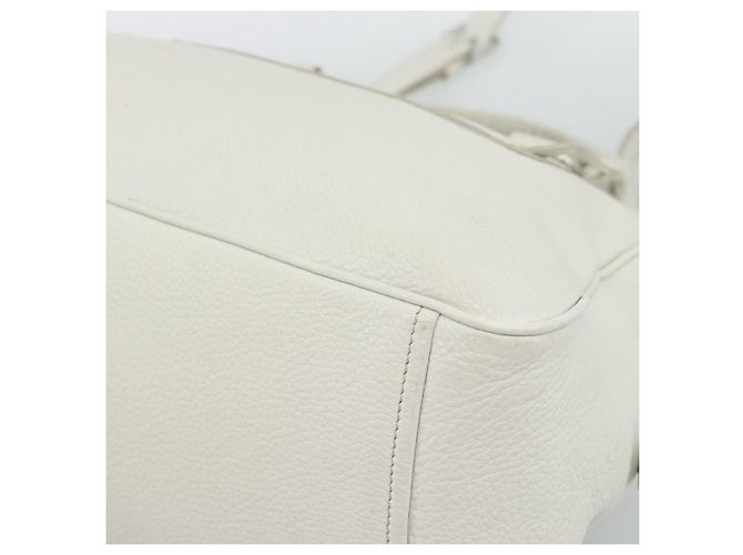 PRADA Hand Bag Vittero Dino Leather 2way White Silver - vista 16