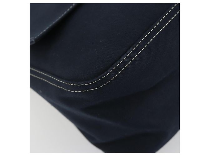 FENDI Mamma Baguette Shoulder Bag Canvas Navy Silver - vista 15