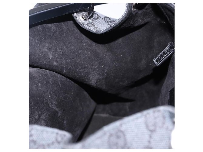 GUCCI GG Canvas Shoulder Bag Black Silver 001 3750 - vista 17
