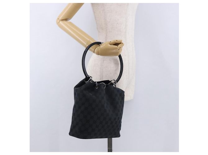 GUCCI GG Canvas Shoulder Bag Black Silver 001 3750 - vista 21