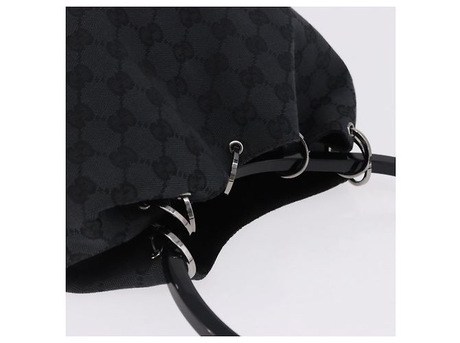 GUCCI GG Canvas Shoulder Bag Black Silver 001 3750 - vista 6