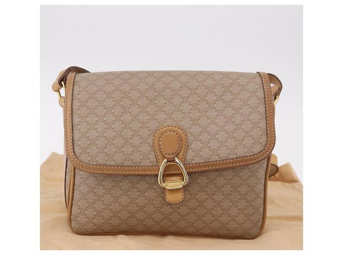 Céline CELINE Macadam Canvas Shoulder Bag Beige Gold - vista 12
