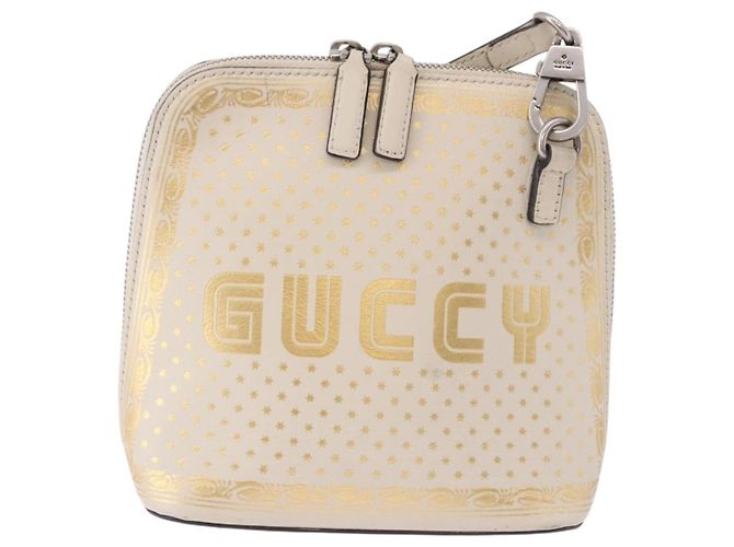 GUCCI Shoulder Bag Leather White Silver 511189 - vista 2