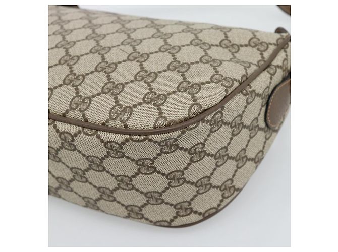 GUCCI GG Supreme Schultertasche PVC Leder Beige Goldfarben 89 02 032 - Ansicht 12