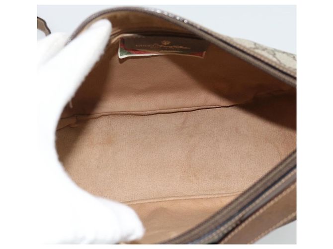 GUCCI GG Supreme Schultertasche PVC Leder Beige Goldfarben 89 02 032 - Ansicht 16