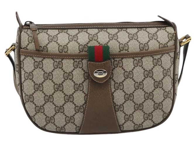 GUCCI GG Supreme Schultertasche PVC Leder Beige Goldfarben 89 02 032 - Ansicht 2