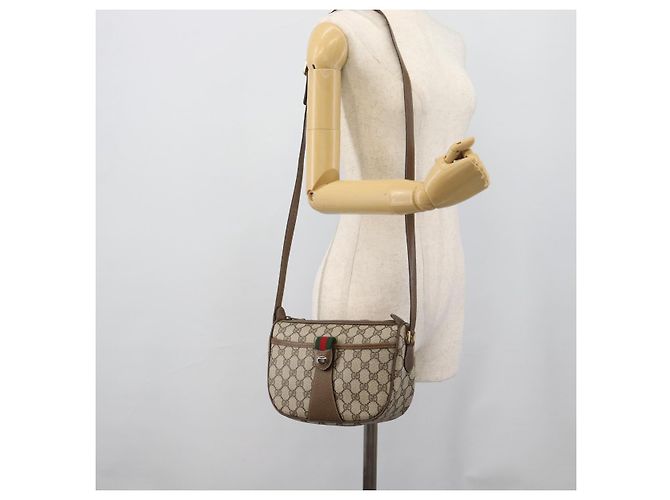 GUCCI GG Supreme Schultertasche PVC Leder Beige Goldfarben 89 02 032 - Ansicht 23