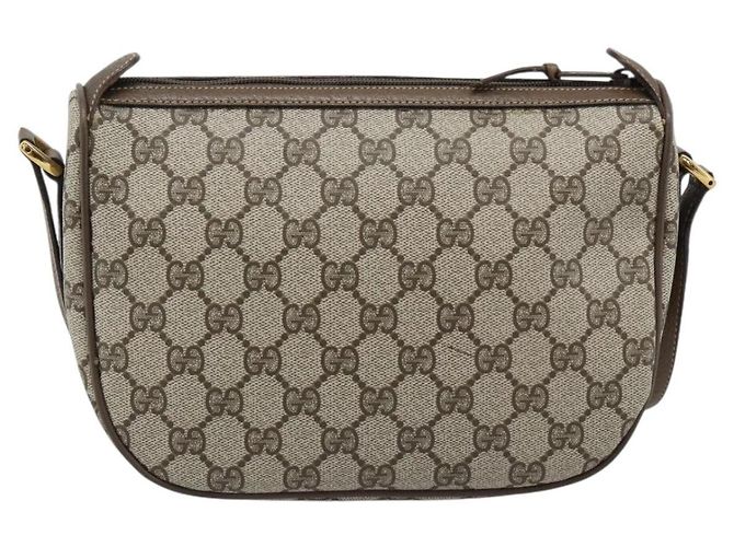 GUCCI GG Supreme Schultertasche PVC Leder Beige Goldfarben 89 02 032 - Ansicht 3