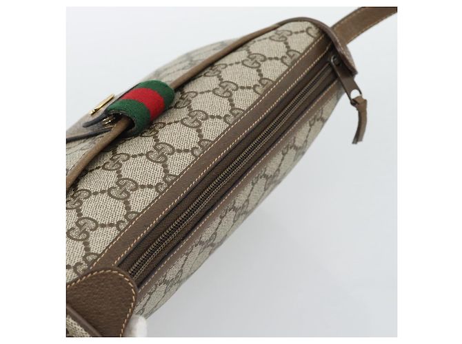 GUCCI GG Supreme Schultertasche PVC Leder Beige Goldfarben 89 02 032 - Ansicht 6