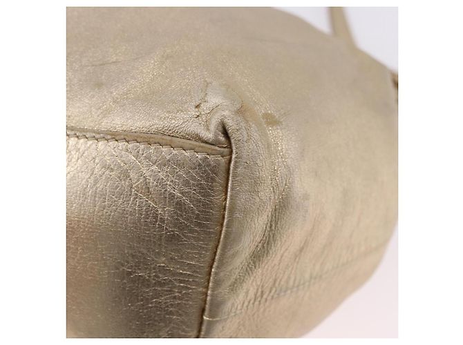 PRADA Hand Bag Leather 2way Silver Gold - vista 19