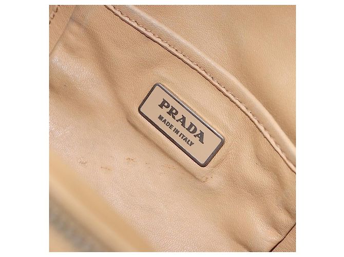 PRADA Hand Bag Leather 2way Silver Gold - vista 23