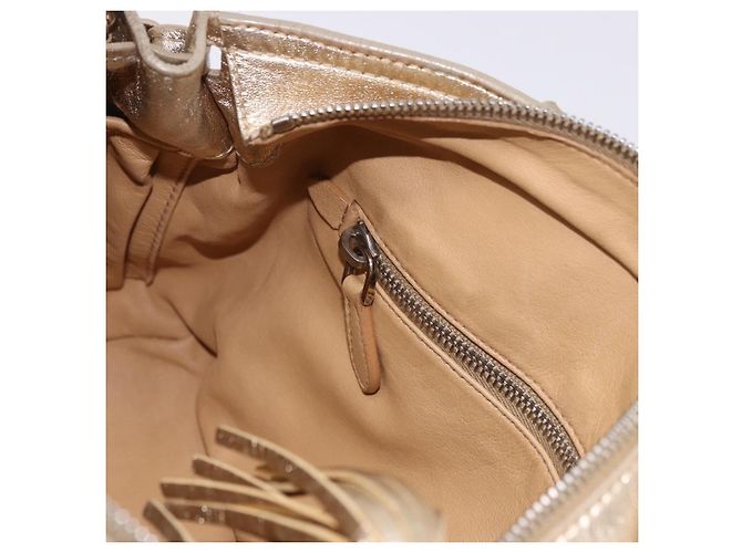 PRADA Hand Bag Leather 2way Silver Gold - vista 26