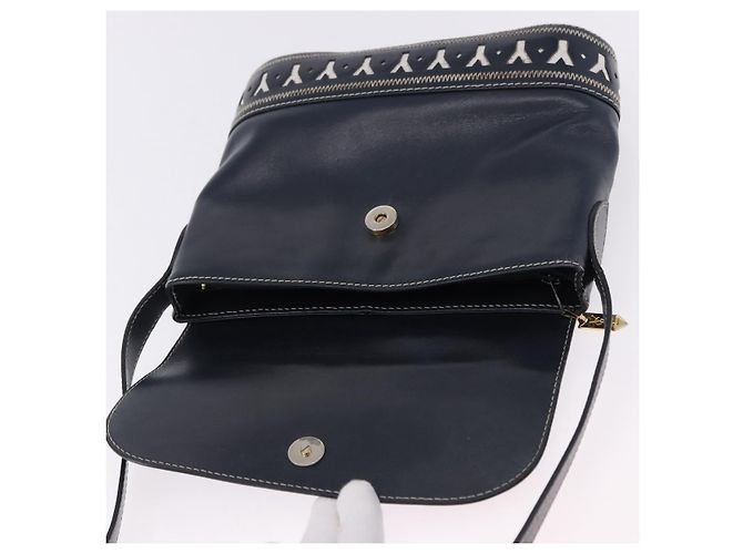 SAINT LAURENT Shoulder Bag Leather Navy Gold - vista 11
