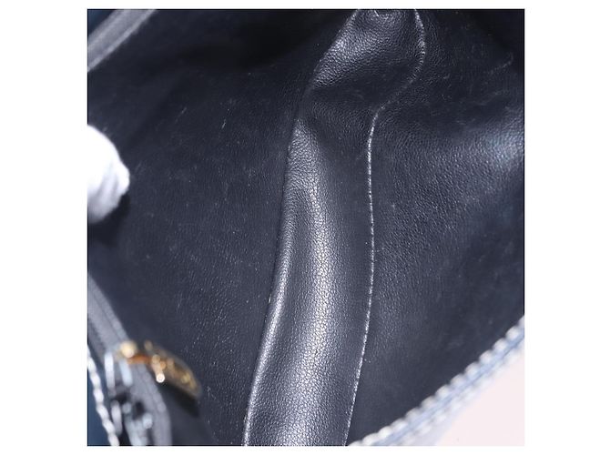 SAINT LAURENT Shoulder Bag Leather Navy Gold - vista 12