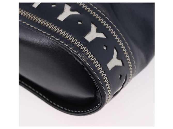 SAINT LAURENT Shoulder Bag Leather Navy Gold - vista 14
