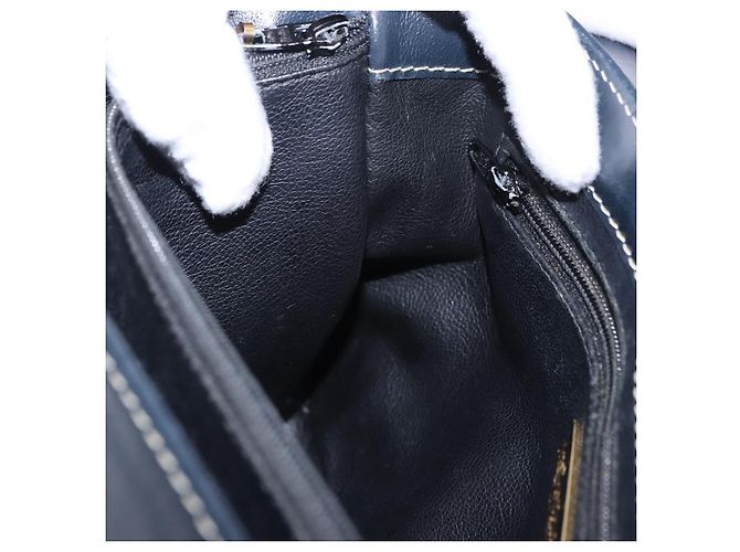 SAINT LAURENT Shoulder Bag Leather Navy Gold - vista 21