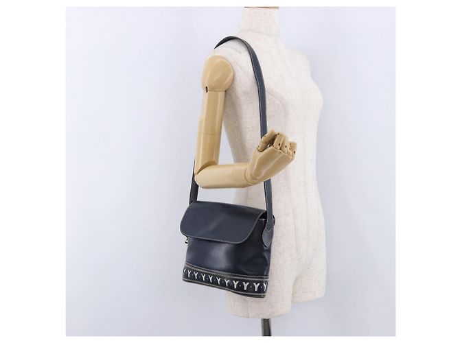 SAINT LAURENT Shoulder Bag Leather Navy Gold - vista 27