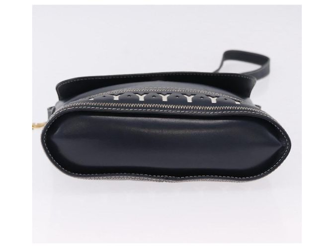SAINT LAURENT Shoulder Bag Leather Navy Gold - vista 5