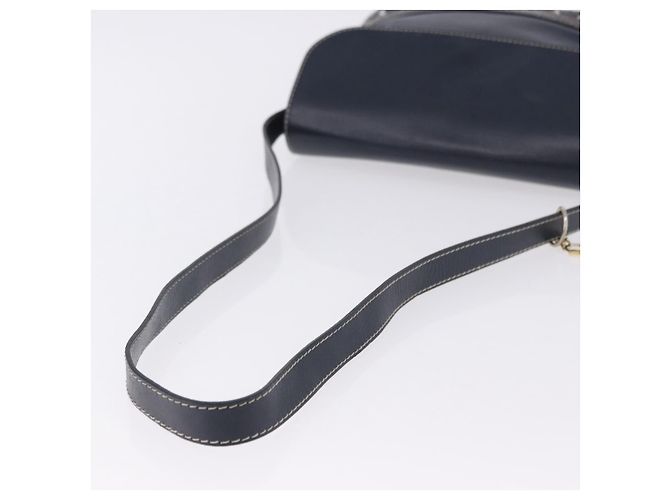 SAINT LAURENT Shoulder Bag Leather Navy Gold - vista 7