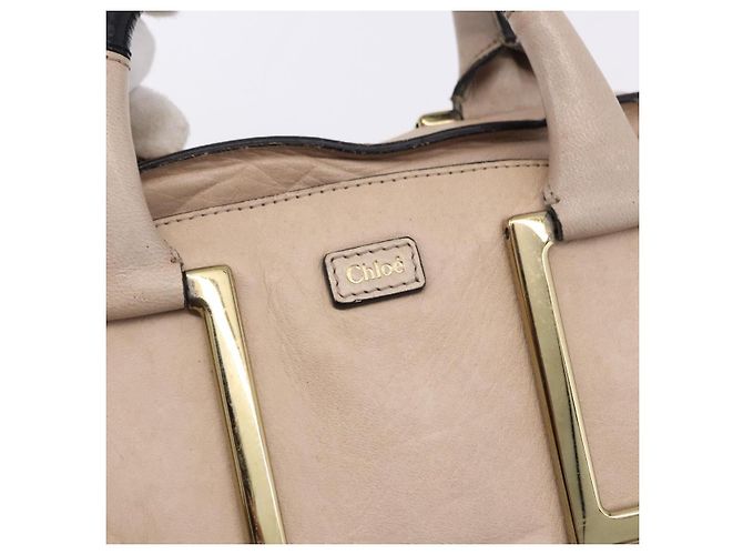 Chloé Sac à main Chloe Etel en cuir 2way Beige Gold - vue 16