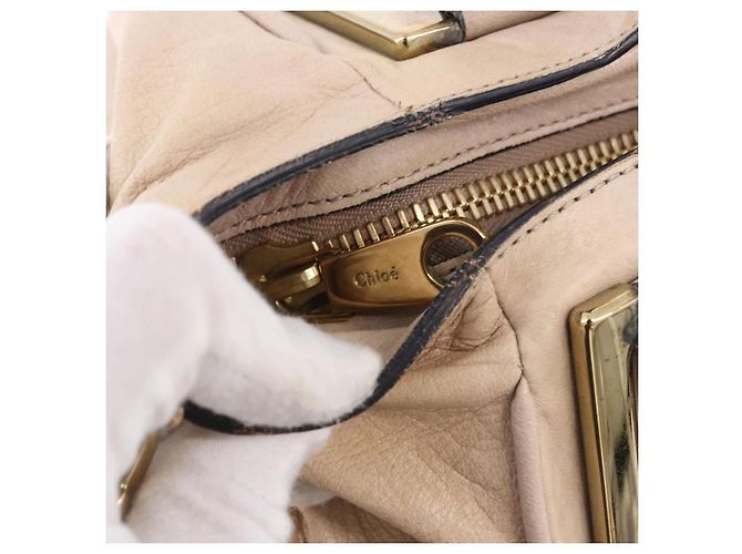Chloé Sac à main Chloe Etel en cuir 2way Beige Gold - vue 17