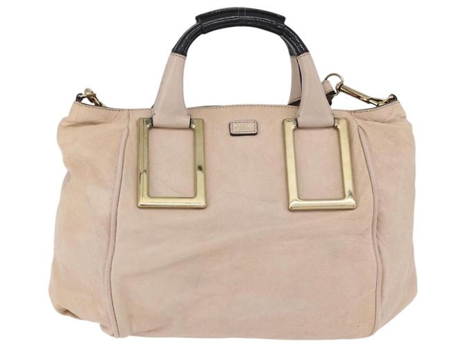 Chloé Sac à main Chloe Etel en cuir 2way Beige Gold - vue 2