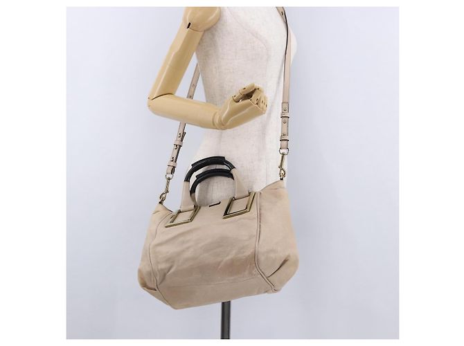 Chloé Sac à main Chloe Etel en cuir 2way Beige Gold - vue 25
