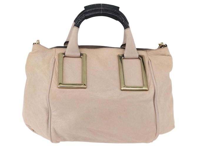 Chloé Sac à main Chloe Etel en cuir 2way Beige Gold - vue 3