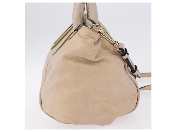 Chloé Sac à main Chloe Etel en cuir 2way Beige Gold - vue 5