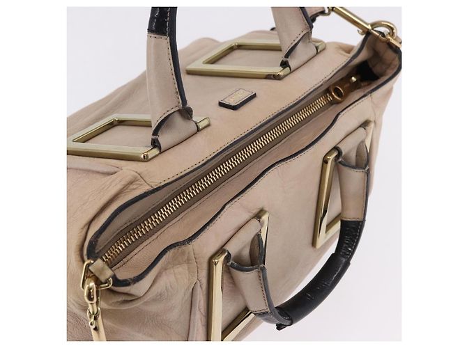 Chloé Sac à main Chloe Etel en cuir 2way Beige Gold - vue 6