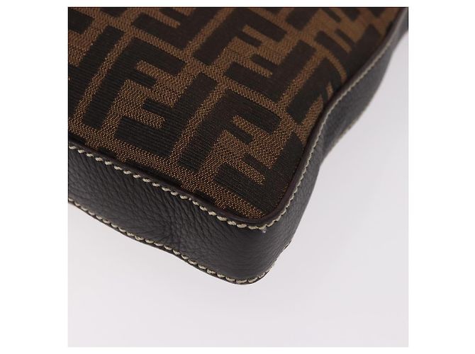 FENDI Zucca Canvas Celesia Shoulder Bag Brown Silver 8BT109 - vista 11