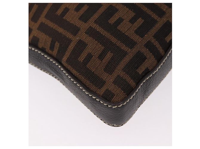 FENDI Zucca Canvas Celesia Shoulder Bag Brown Silver 8BT109 - vista 12