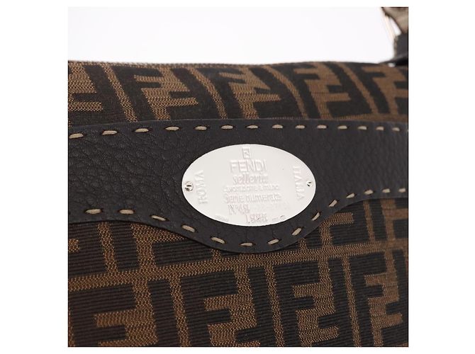 FENDI Zucca Canvas Celesia Shoulder Bag Brown Silver 8BT109 - vista 15